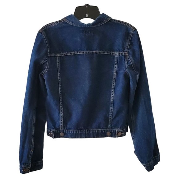 BCBGeneration MaxAzria Dark Wash Blue Denim Trucker Jean Jacket | Like New | S - Picture 5 of 15